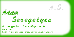 adam seregelyes business card